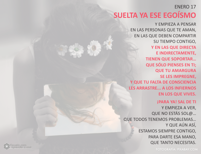 Suelta ya ese egoísmo
